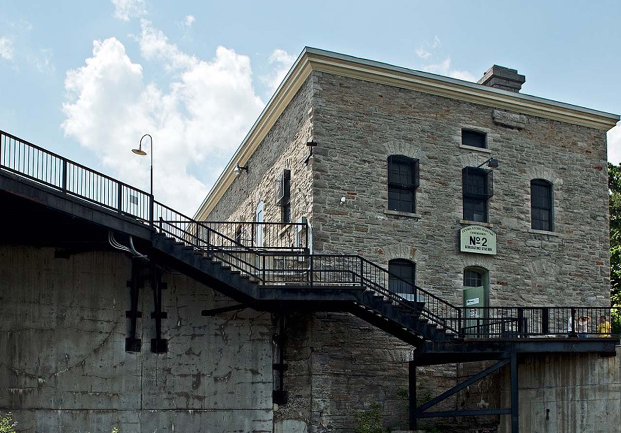 Exterior of stone building Generating Station 2, in operation since 1891.